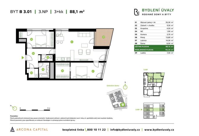 Prodej bytu 3+kk, Úvaly, Škvorecká, 93 m2