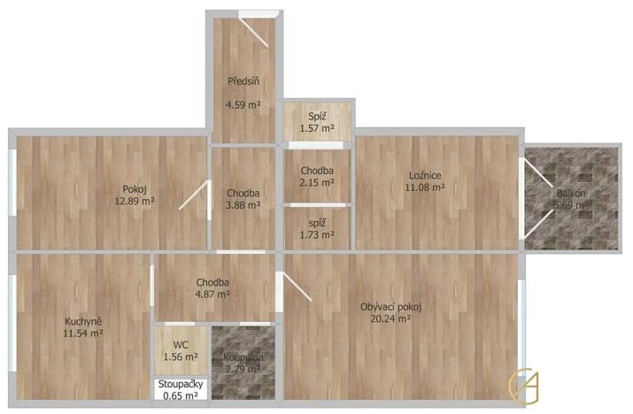 Prodej bytu 3+1, Praha - Černý Most, Bryksova, 78 m2