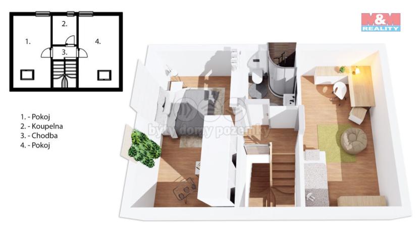 Prodej bytu 3+kk, Černá v Pošumaví - Bližná, 83 m2