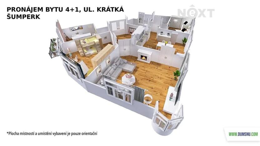 Pronájem bytu 4+1, Šumperk, Krátká, 190 m2