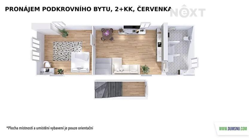 Pronájem bytu 2+kk, Červenka, Svatoplukova, 74 m2