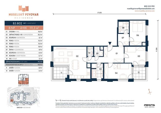 Prodej bytu 4+kk, Praha - Nusle, Bělehradská, 111 m2