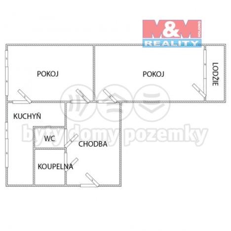 Prodej bytu 2+1, Broumov - Nové Město, U Větrolamu, 55 m2