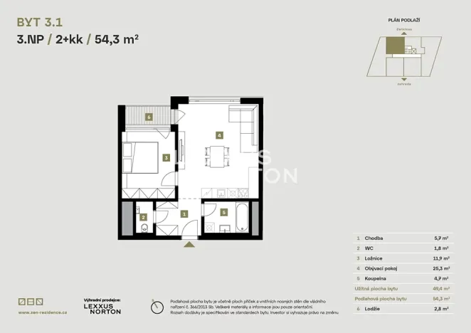 Prodej bytu 2+kk, Praha - Libeň, Zenklova, 54 m2