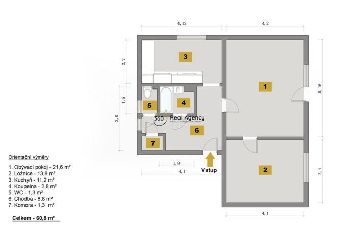 Prodej bytu 2+1, Praha - Košíře, Nad Turbovou, 60 m2
