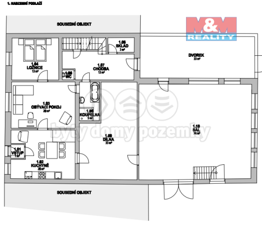Prodej rodinného domu, Újezdec, 452 m2