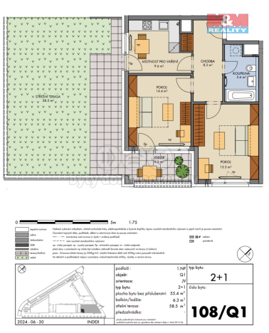 Prodej bytu 2+1, Praha - Hlubočepy, Gollové, 55 m2
