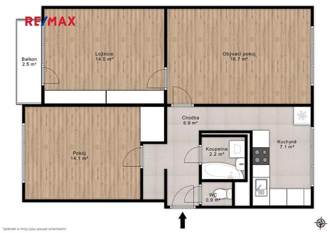 Prodej bytu 3+1, Praha - Břevnov, Pod Královkou, 65 m2