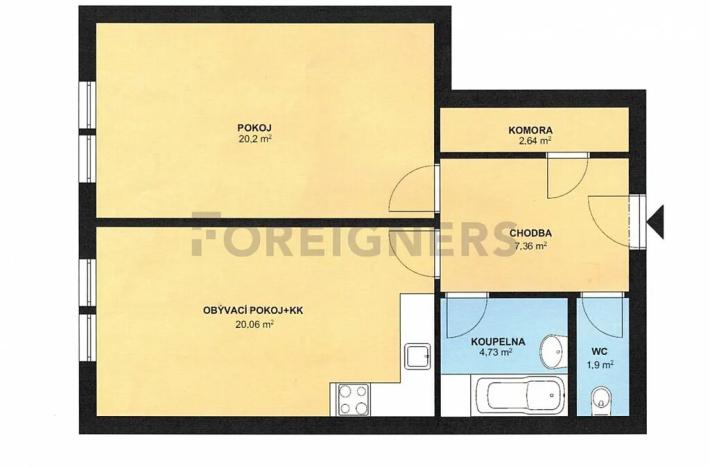 Prodej bytu 2+kk, Brno, Oblá, 56 m2