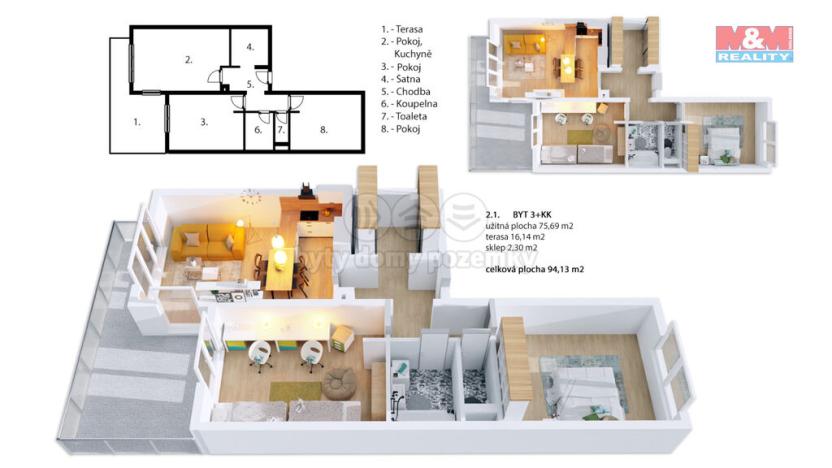 Prodej bytu 3+kk, Mladá Boleslav - Mladá Boleslav II, Husova, 75 m2