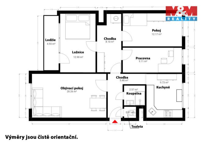 Prodej bytu 4+1, Klatovy - Klatovy II, Jiráskova, 90 m2