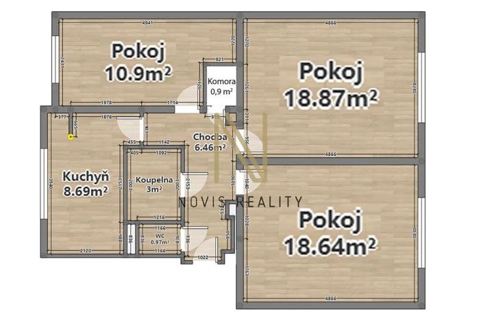 Pronájem bytu 3+1, Plzeň, Prvomájová, 73 m2