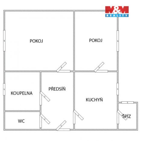 Prodej bytu 2+1, Most, tř. Budovatelů, 56 m2