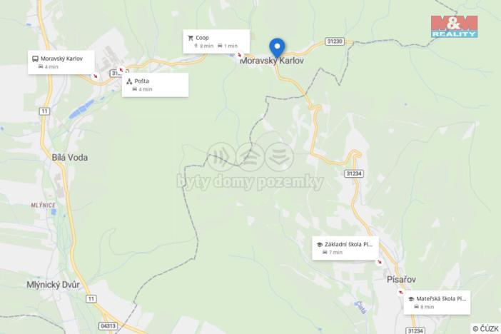 Prodej pozemku pro bydlení, Červená Voda - Moravský Karlov, 2801 m2