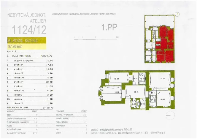 Prodej bytu 4+kk, Praha - Holešovice, Pplk. Sochora, 98 m2