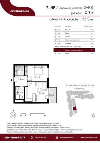 Prodej bytu 2+kk, Brno, Nové sady, 51 m2
