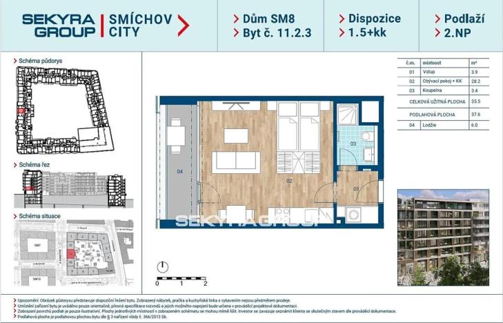 Prodej bytu 1+kk, Praha, Šiklové, 35 m2