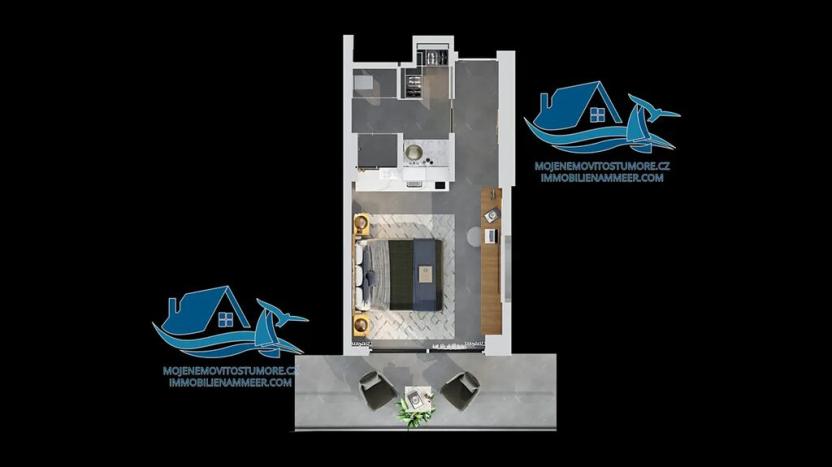 Prodej bytu 1+kk, Trikomo, Kypr, 39 m2