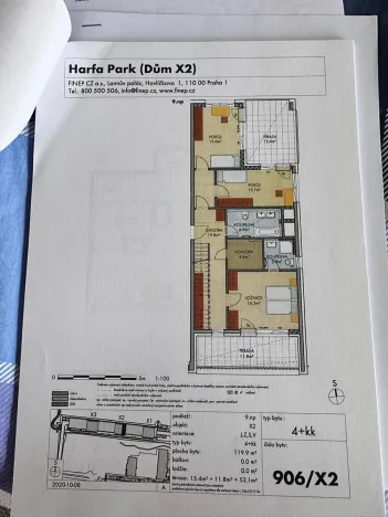 Prodej bytu 4+kk, Praha - Vysočany, Pod Harfou, 119 m2