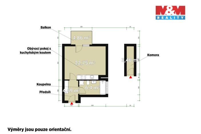 Pronájem bytu 1+kk, Heřmanova Huť - Vlkýš, U Pondu, 34 m2