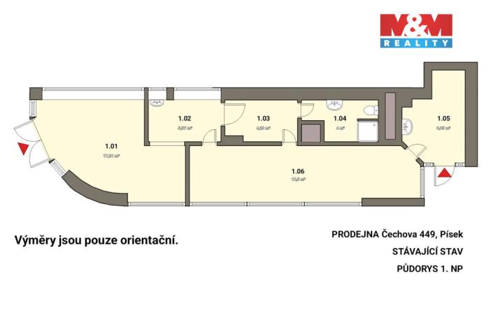 Prodej kanceláře, Písek - Pražské Předměstí, Čechova, 53 m2