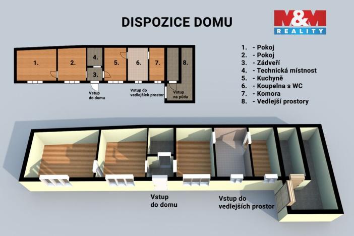 Prodej rodinného domu, Zlín - Příluky, Horní dědina, 62 m2