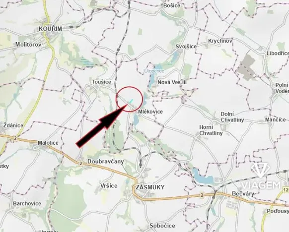 Prodej zahrady, Toušice, 907 m2