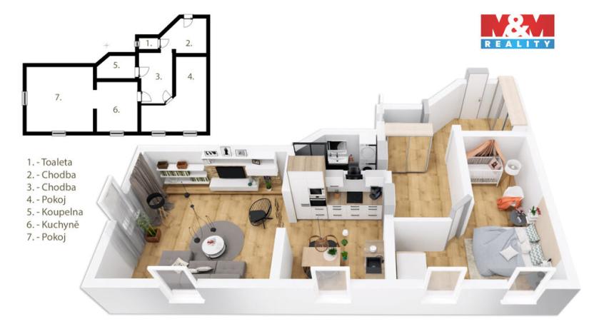 Prodej bytu 2+1, Znojmo, Rudoleckého, 87 m2