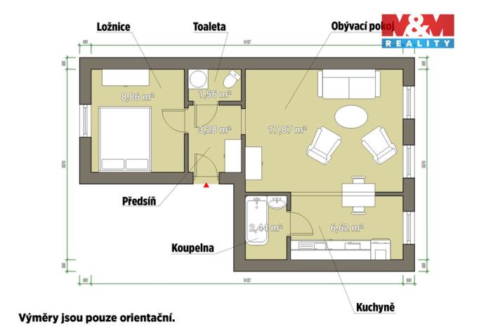 Prodej bytu 2+kk, Karlovy Vary - Rybáře, Sokolovská, 41 m2