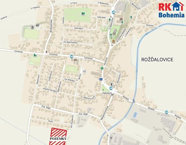 Prodej pozemku pro bydlení, Rožďalovice, Polní, 928 m2