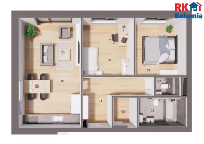 Prodej bytu 3+kk, Doubravčice, Ve svahu, 71 m2