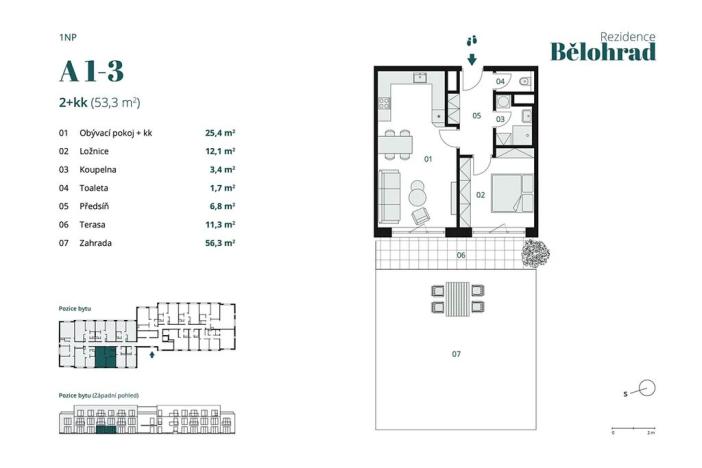 Prodej bytu 2+kk, Lázně Bělohrad, Jínova, 53 m2
