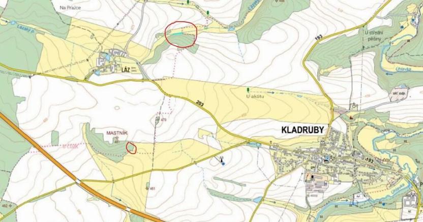 Prodej pozemku, Kladruby, 1234 m2