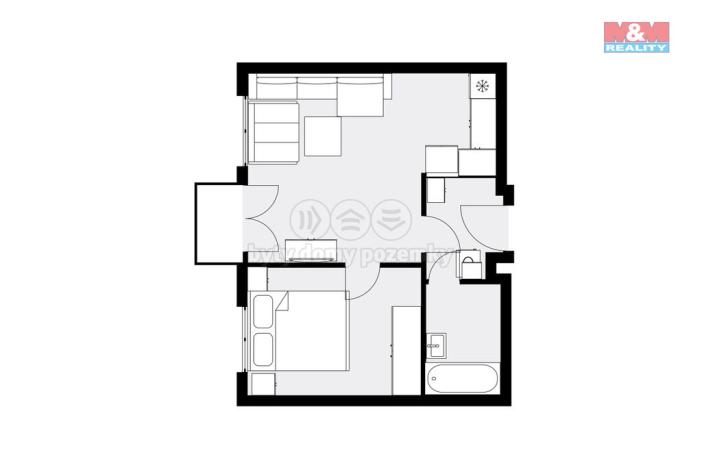 Prodej bytu 2+kk, Modletice, 42 m2