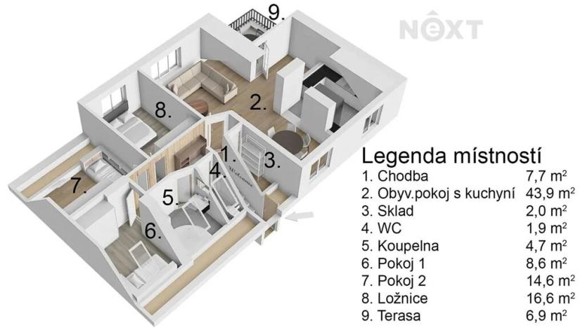 Prodej bytu 4+kk, Břeclav, Olbrachtova, 143 m2