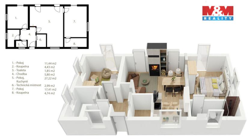 Prodej rodinného domu, Červená Voda, 76 m2