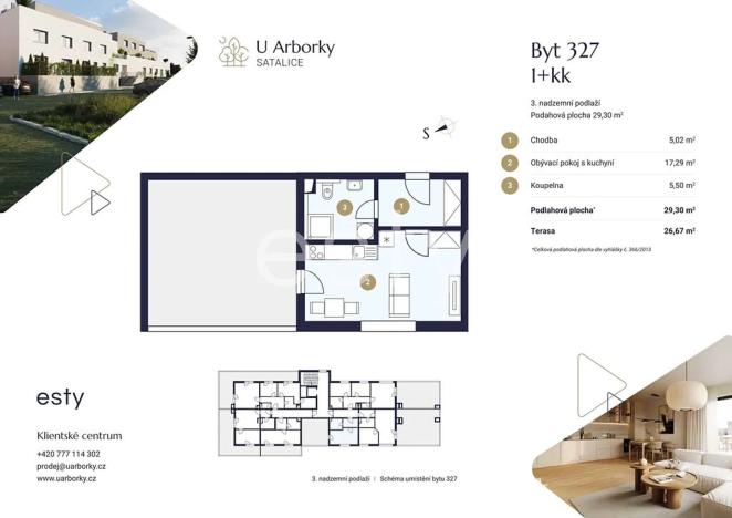 Prodej bytu 1+kk, Praha - Satalice, Za Novákovou zahradou, 30 m2