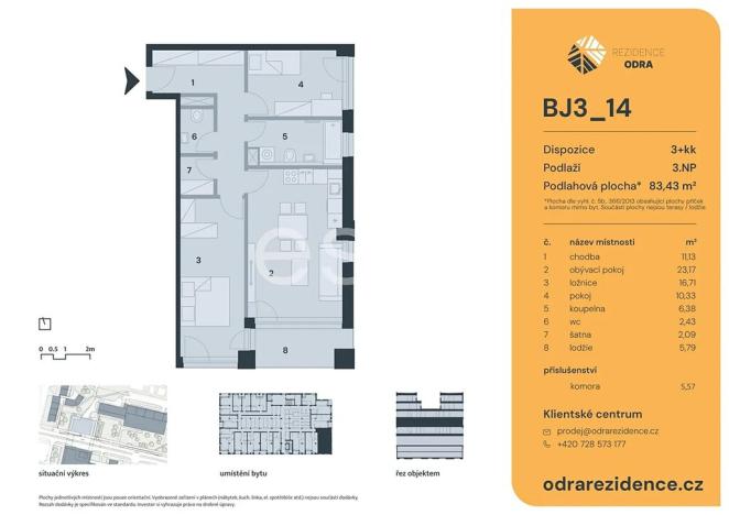 Prodej bytu 3+kk, Praha - Bohnice, Lodžská, 83 m2