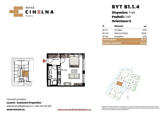 Prodej bytu 1+kk, Kladno, 35 m2