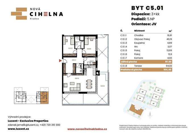 Prodej bytu 3+kk, Kladno, 98 m2