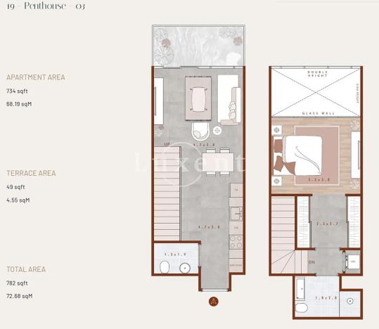 Prodej bytu 2+kk, Dubaj, Spojené arabské emiráty, 73 m2