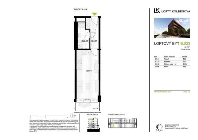Prodej bytu 1+kk, Praha - Vysočany, Kolbenova, 33 m2