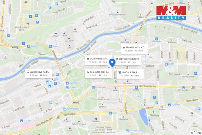 Pronájem bytu 1+kk, Zlín, náměstí Míru, 29 m2