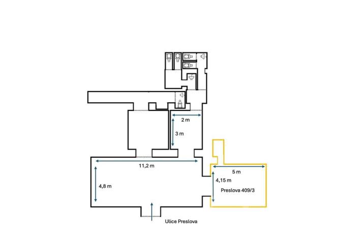 Pronájem restaurace, Praha - Smíchov, Preslova, 124 m2