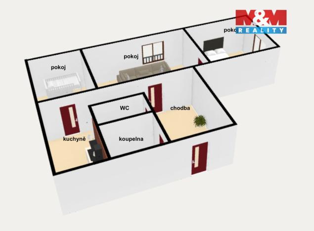 Prodej bytu 3+1, Náchod, Běloveská, 59 m2