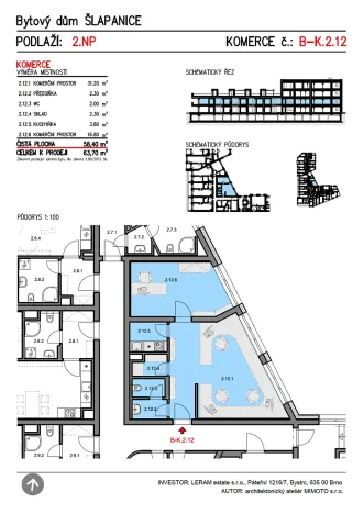 Prodej bytu 2+kk, Šlapanice, 64 m2