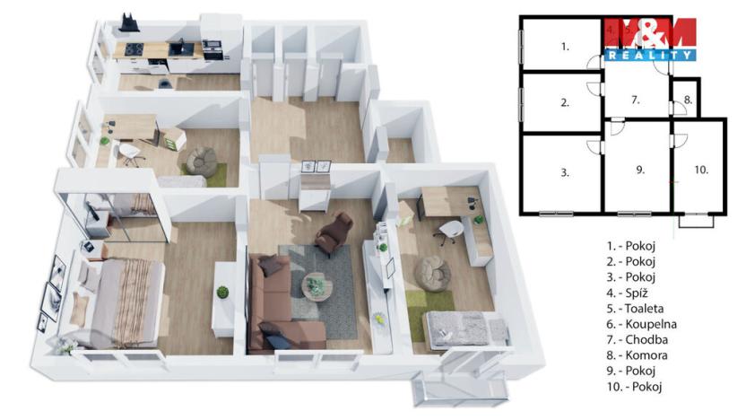 Prodej bytu 4+1, Praha - Nusle, U družstva Repo, 102 m2