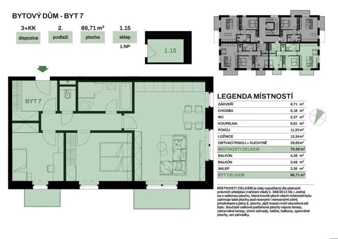 Prodej bytu 3+kk, Chvaletice, V Telčicích, 87 m2