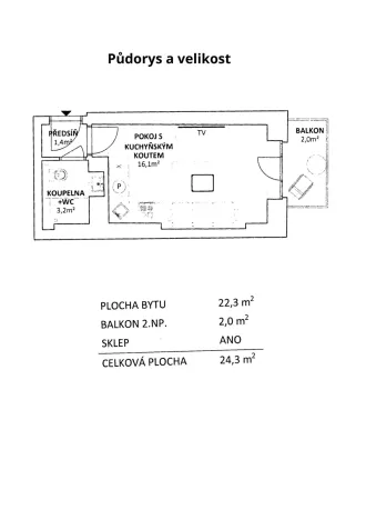 Prodej bytu 1+kk, Praha - Žižkov, Slavíkova, 22 m2