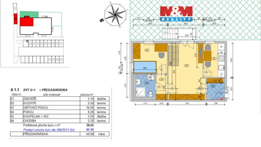 Prodej bytu 2+1, Dačice - Dačice V, U Stadionu, 41 m2